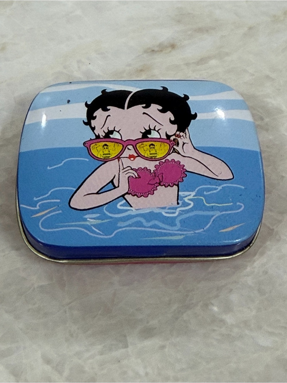 Betty Boop Blue Tin with Sunglasses Graphic